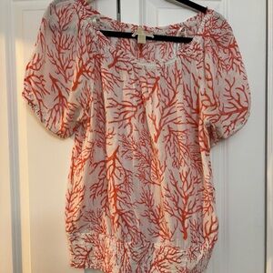 Michael Kors Coral Patterned Blouse